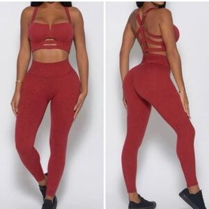 Red bombshell sports wear  Sports Bra and Leggings Set